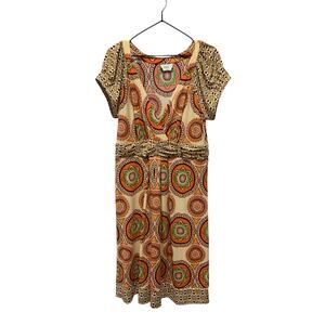 Eci Boho Artsy Floral Orange Dress Size Large